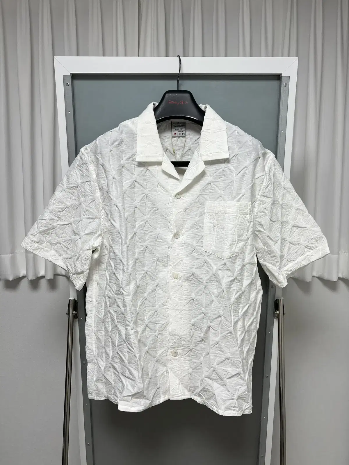 [M]STU 23SS Embroidery Bumpy Shirt White